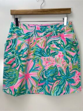 Lilly Pulitzer Luxletic Pink, Teal & Green Tropical Mini Skort